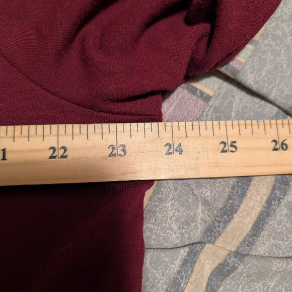 DG2 by Diane Gilman Burgundy Sweater with Embroidered Open Eyelet Long Sleeves - Picture 5 of 9